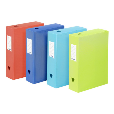 Lot de 6 Boîtes de Classement en Plastique Viquel FEEL'EASY - Grande Capacité A4