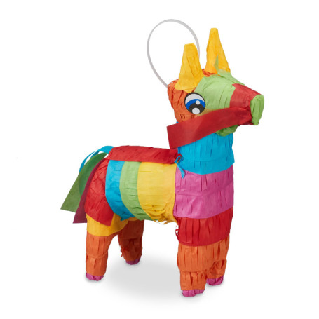 Pinata âne multicolore à remplir pour anniversaires et fêtes