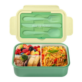Boîte à Déjeuner Bento Diboniur avec Couverts - 1400 ml - Vert