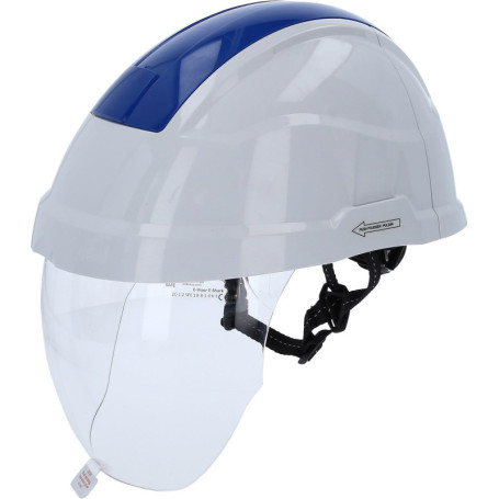 Casque de travail KS Tools avec protection du visage - Bleu
