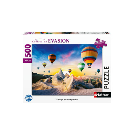 Puzzle Voyage en Montgolfière - 500 Pièces Nathan pour Adultes et Enfants