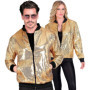 Veste Bomber Pailletée Or pour Soirée Disco