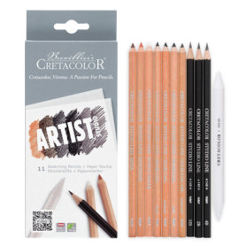 Set de Crayons à Dessin CRETACOLOR Artist Studio - 11 Pièces Non Toxiques