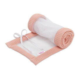 Tour de lit en maille gaufrée abricot rosé pour berceau babybay