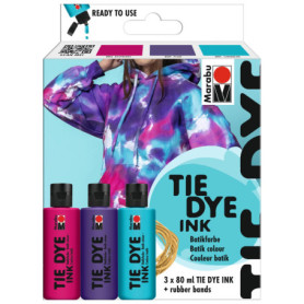 Kit de Teinture Tie Dye Marabu - 3 Couleurs Éclatantes pour Textiles