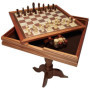 VEVOR Jeu d'Échecs Dames Backgammon 3 en 1 en Bois de Luxe