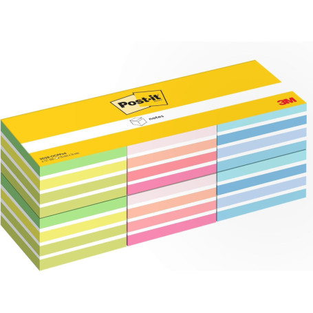 Cube de Notes Post-it Autocollantes Colorées - 6 Blocs de 450 Feuilles