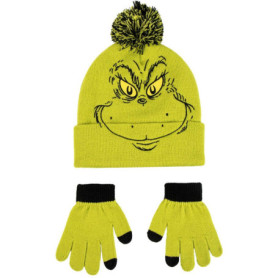 Ensemble Bonnet et Gants The Grinch pour Enfant - Protection Contre le Froid