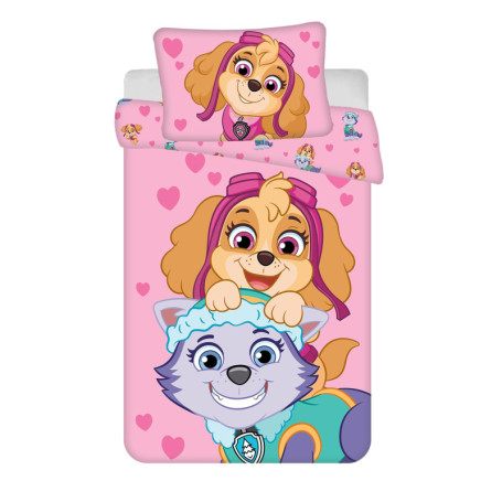 Parure de lit Pat' Patrouille pour bébé - Housse de couette et taie d'oreiller en coton