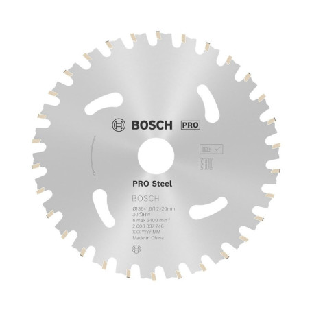 Lame de Scie Circulaire Bosch Professional pour Acier - 136 mm, 30 Dents