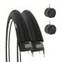 Pack de 2 Pneus et Chambres à Air Noires 27 x 1 1/4 pour Vélo Vintage Condorino