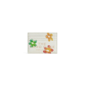 Porte-cartes Marc Jacobs Wild Daisy en cuir blanc multi