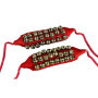 Ghungroo Professionnels sur Coussin Rouge - 3 Lignes de Clochettes