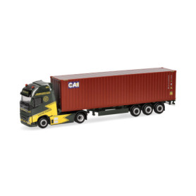 Camion Miniature Volvo FH GL XL avec Semi-remorque 40ft - Herpa 1:87