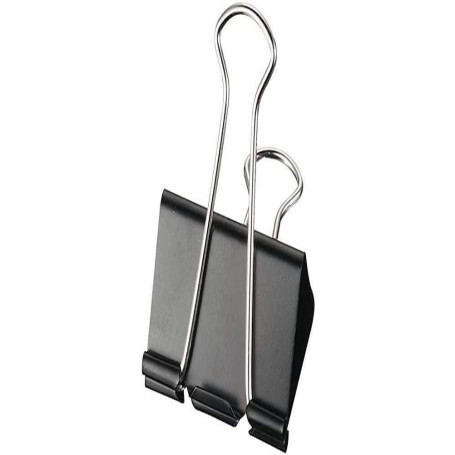 Lot de 12 Pinces Repliables Double Clip 51 mm - Noir par Maped