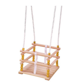 Balançoire en Bois Idena pour Enfants - Sécurisée et Réglable