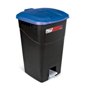 Poubelle à Pédale 60 Litres Tayg - Base Noire et Couvercle Bleu