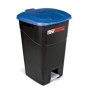 Poubelle à Pédale 60 Litres Tayg - Base Noire et Couvercle Bleu
