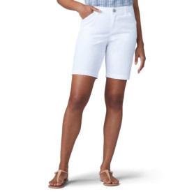 Bermuda Chino Femme Lee - Coupe Droite, Taille 38, Blanc