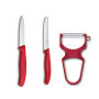 Set de 3 Couteaux d'Office Victorinox avec Éplucheur Rouge