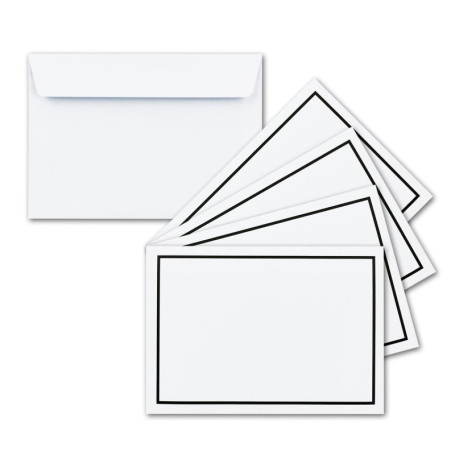 Lot de 75 enveloppes de deuil C6 avec cadre noir - Autocollantes