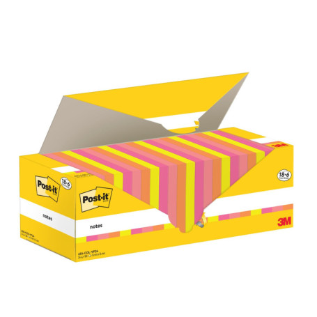 Pack Promo Post-it Notes Autocollantes - 18 Blocs + 6 Offerts, Couleurs Assorties