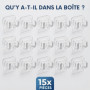 Pack de 15 Supports Adhésifs Transparents pour Éponge de Cuisine