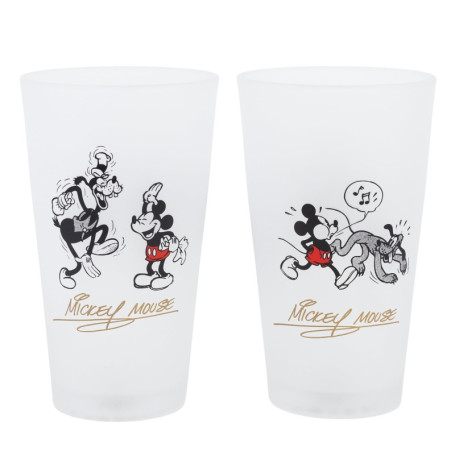 Ensemble de 2 Verres Mickey Mouse Vintage en Verre Borosilicate - 490 ml