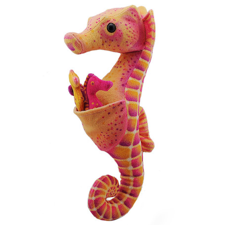 Hippocampe en Peluche Écologique avec Bébés - 29 cm