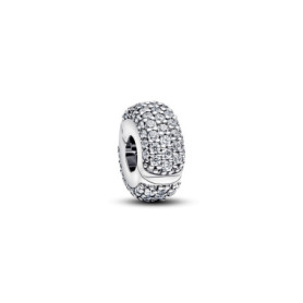 Breloque à clip en argent sterling PANDORA Moments avec zircone
