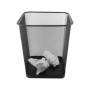 Corbeille à Papier Métal D.RECT KOMO 18 L - Poubelle de Bureau Carrée Noir