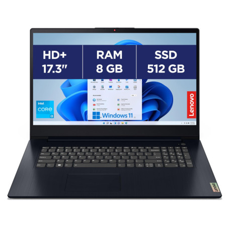 Lenovo IdeaPad 3 17IAU7 - Ordinateur Portable 17.3'' HD+ avec Intel Core i3 et 512Go SSD