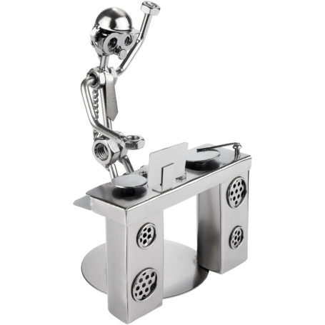 Figurine DJ en Écrous - Décoration Artisanale en Métal pour Amateurs de Musique