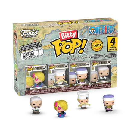 Pack de Figurines Bitty Pop! One Piece - Sanji, Zeff, Krieg et Surprise
