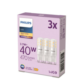 Ampoule LED Philips G9 - Équivalent 40W Halogène - Blanc Chaud 2700K - Pack de 3