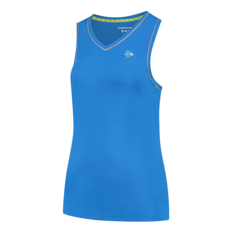 Débardeur Club Femme Dunlop - Maillot de Tennis Respirant Bleu