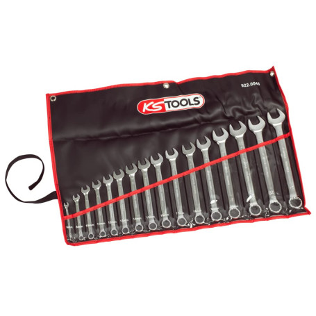 Jeu de 16 clés mixtes à cliquet KS TOOLS - Polyvalent et ergonomique