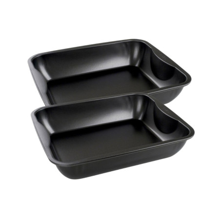 Lot de 2 Plats à Four XXL Zenker en Acier Noir - 40 x 34 x 8 cm
