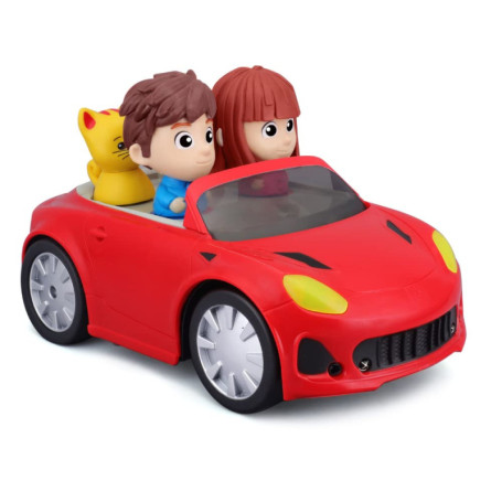 BB Junior - Mon Premier Cabriolet Télécommandé Rouge avec Personnages et Animaux