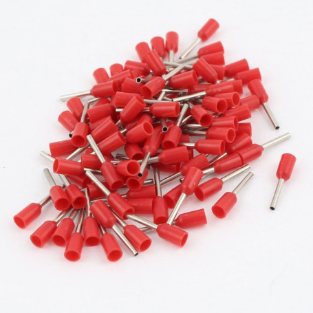 100 Cosses à Sertir Rouge 0.5mm² pour Câbles Électriques