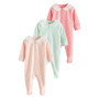 Lot de 3 Dors-Bien Bébé en Coton Rose avec Col en Dentelle
