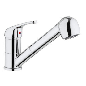 Mitigeur de Cuisine Chromé avec Douchette Extractible - Design Moderne