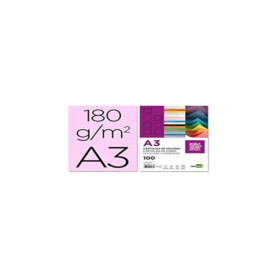 Papier Cartonné A3 180g/m² - Lot de 100 Feuilles Roses - Liderpapel