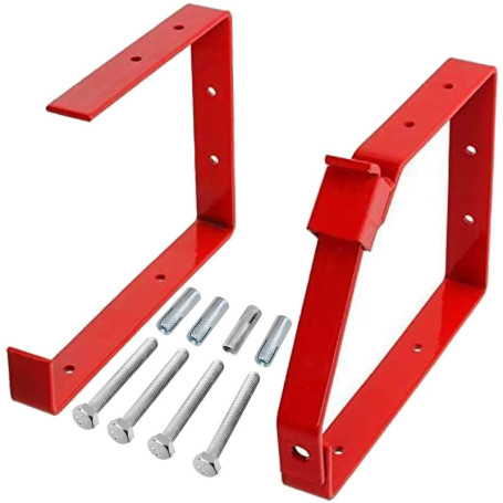 Supports Muraux Universels Sécurisés pour Échelles - Lot de 2 Rouges