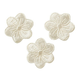 Lot de 3 Écussons Thermocollants Fleurs Ivoire