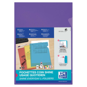 Sachet de 10 Pochettes-Coin Shine A4 Violet - Oxford