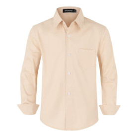 Chemise Classique Beige en Coton pour Enfants - Spring&Gege 7-8 Ans
