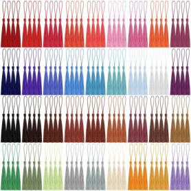 Homkeen Lot de 120 Pompons Soyeux Multicolores pour Marque-Page