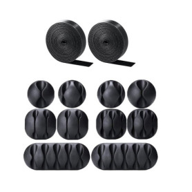 Tiardey Organisateur de Câbles - 10 Supports Auto-adhésifs Noir