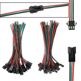 Lot de 20 Paires de Connecteurs JST SM Mâle-Femelle 3 Broches pour Éclairage LED
